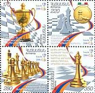 Armenia - winner of Chess Olympiad in Torino'06, bloc of 4v; 170, 220, 280, 350 D