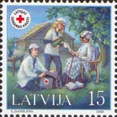 Latvian Red Cross Society, 1v; 15s