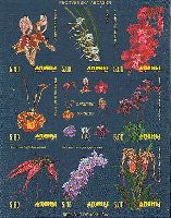 Orchids, 2nd issue, imperforated M/S of 8v & label; 5.0 R х 8