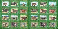 African fauna, imperforated 2 M/S of 12v; 6.50 R х 24