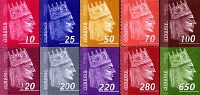 Definitives, Tigran the Great, selfadhesives, 10v; 10, 25, 50, 70, 100, 120, 200, 220, 280, 650 D
