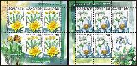Flowers, 2 М/S of 5 sets & label