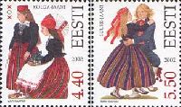 Kolga-Jaani & Suure-Jaani Folk costumes, 2v; 4.40, 5.50 Kr