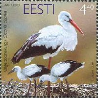 Fauna, White Stork, 1v; 4.40 Kr