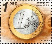 Стандарт, Монета, самоклейка, 1м; 1.0 Евро
