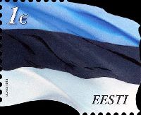 Стандарт, Национальный Флаг Эстонии, самоклейка, 1м; 1.0 Евро