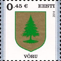 Definitive, Town Võru Coat of Arms, selfadhesive, 1v; 0.45 EUR