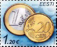 Definitive, Coin, selfadhesive, 1v; 1.20 EUR