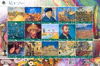 Personalized stamps, Painting, Vincent van Gogh, М/S of 15v; 1.75 L х 15