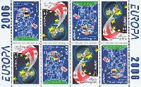 EUROPA'06, M/S of combination of 4 pairs in Tete-beche pairs, 8v; 20, 80t x 4