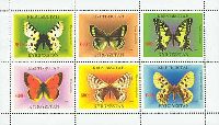 Fauna, Butterflies, M/S of 6v; 600t x 6