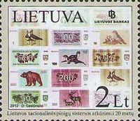 20y of restoration of Lithuanian monetary system; 1v; 2.0 Lt