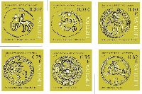 Стандарты, Монеты с символами Литвы, самоклейки, 6м; 0.01, 0.03, 0.10, 0.29, 0.39, 0.62 Евро