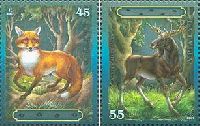 Fauna, Elk & Fox, 2v; 45, 55s