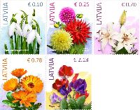 Definitives, Flowers, 5v; 0.10, 0.25. 0.70, 0.78, 2.13 EUR
