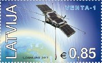 First artificial satellite of Latvia, 1v; 0.85 EUR