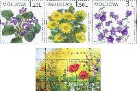 Флора, Полевые цветы, 3м + блок; 1.20, 1.50, 3.0, 4.50 Лей