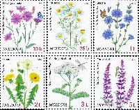 Definitives, Wild Flowers, 6v; 0.10, 0.25, 1.0, 2.0, 3.0, 5.0 L