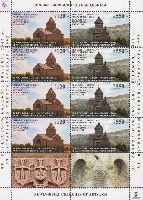 Churches, М/S of 4 sets & 2 labels