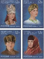 Russian North Traditional Headdress, 4v; 12.0 R x 4