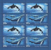 Fauna, Whales, M/S of 4 sets
