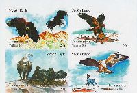 Fauna, Eagles, block of 4v imperforated; 2.0, 3.0 S х 2
