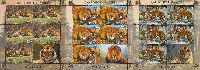 Fauna, Lions and Tigers, 3 М/S of 5 sets & label