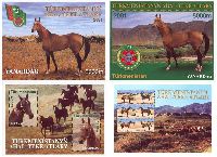 Fauna, Ahalteke Horsejumps, 3 Blocks + М/S of 6v; 3000 M x 6, 5000 M x 2, 10000 M